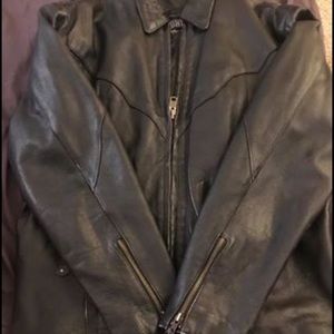 Leather riding coat